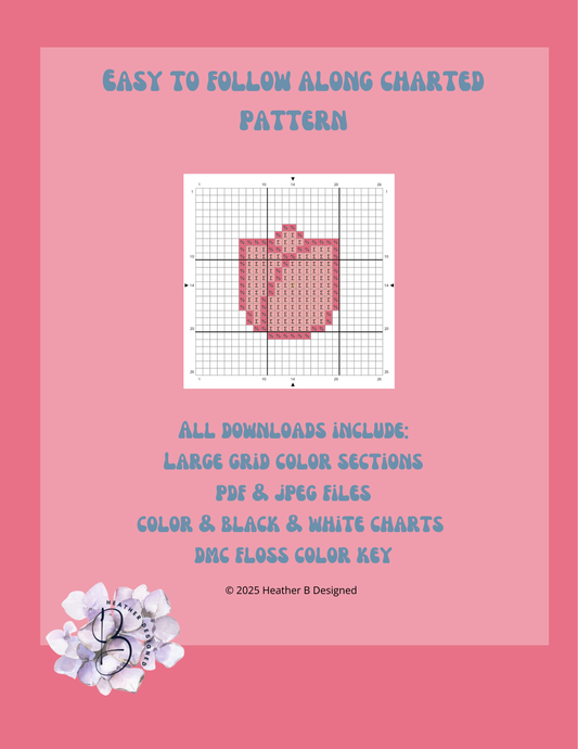 Tulip Digital Needlepoint Chart | Digital Stitch Chart PDF for Needlepoint Canvas