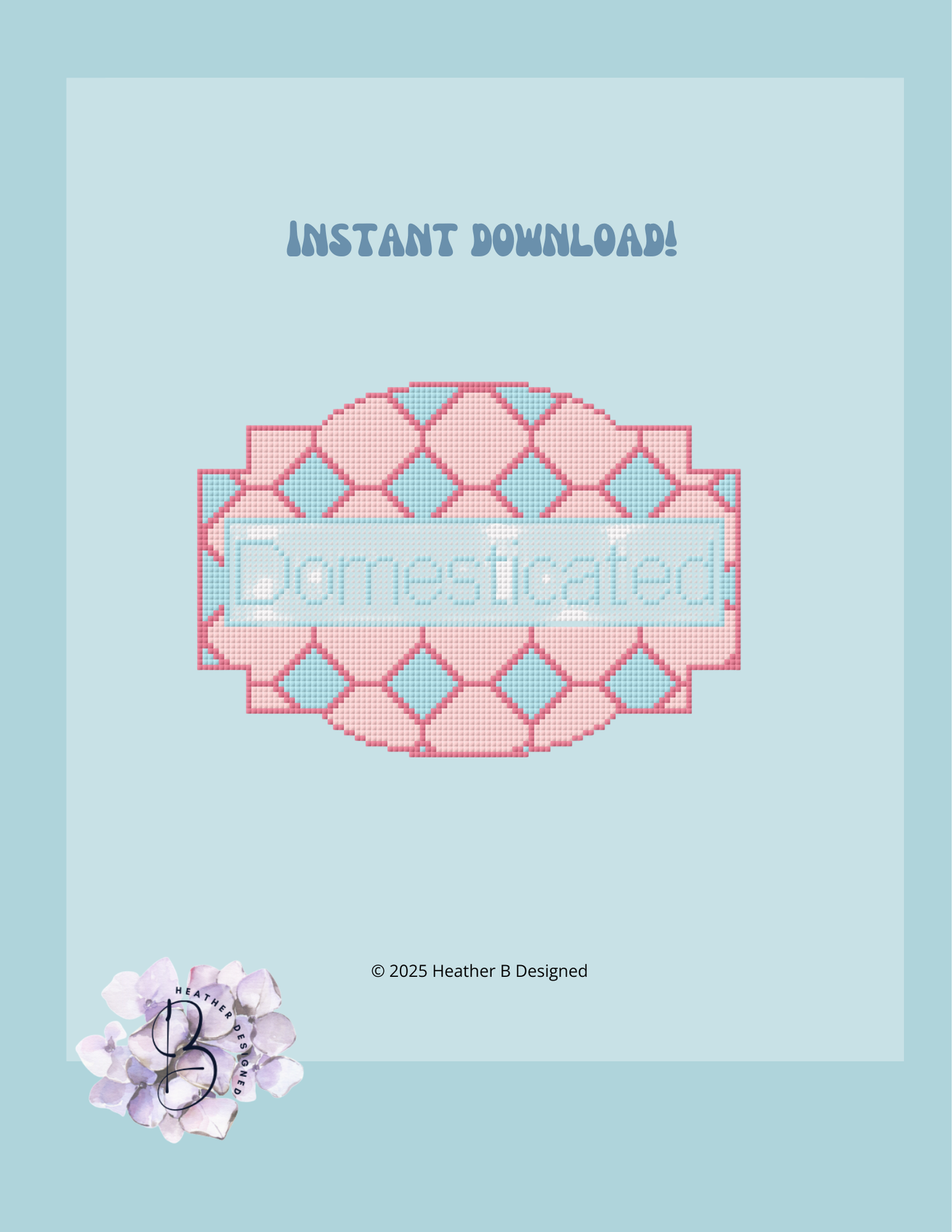 Domesticated Digital Needlepoint Chart | Digital Stitch Chart PDF for Needlepoint Canvas