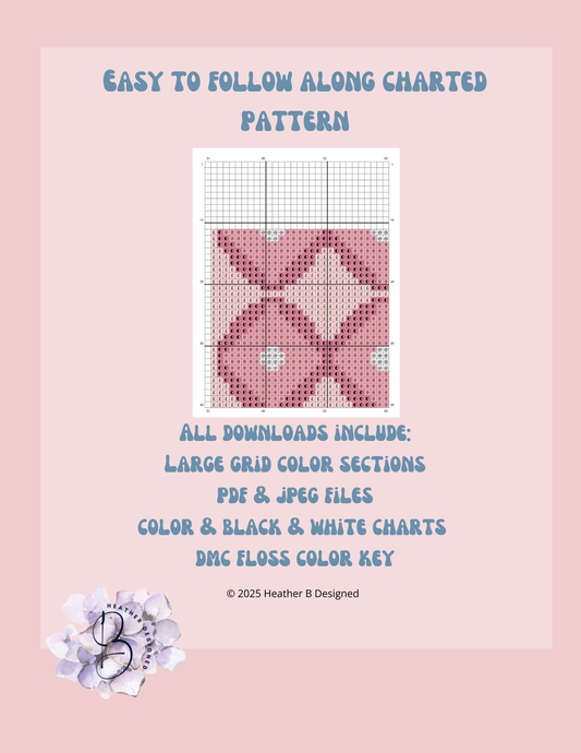 Sunglass Case Pink Digital Needlepoint Chart | Digital Stitch Chart PDF for Needlepoint Canvas