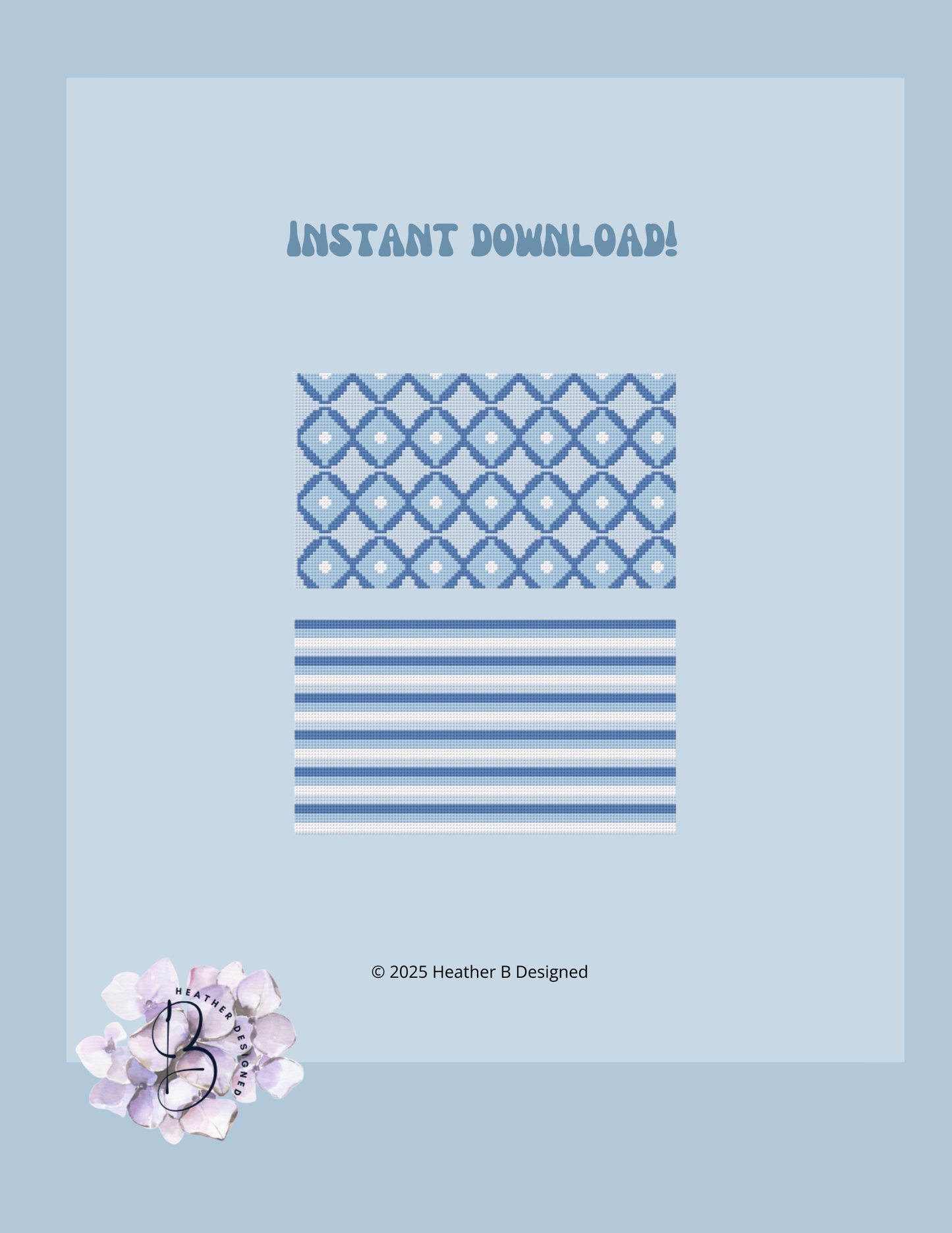 Sunglass Case Blue White Digital Needlepoint Chart | Digital Stitch Chart PDF for Needlepoint Canvas