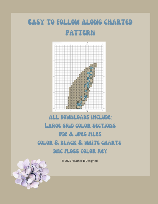 Turtle Digital Needlepoint Chart | Digital Stitch Chart PDF for Needlepoint Canvas