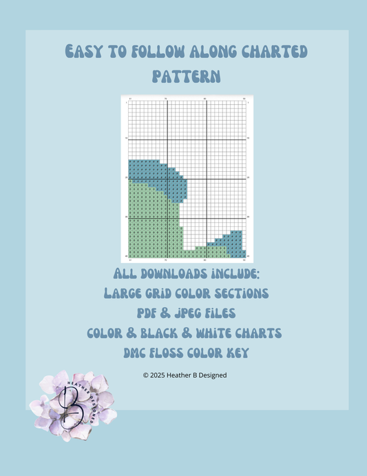 Blowfish Digital Needlepoint Chart | Digital Stitch Chart PDF for Needlepoint Canvas