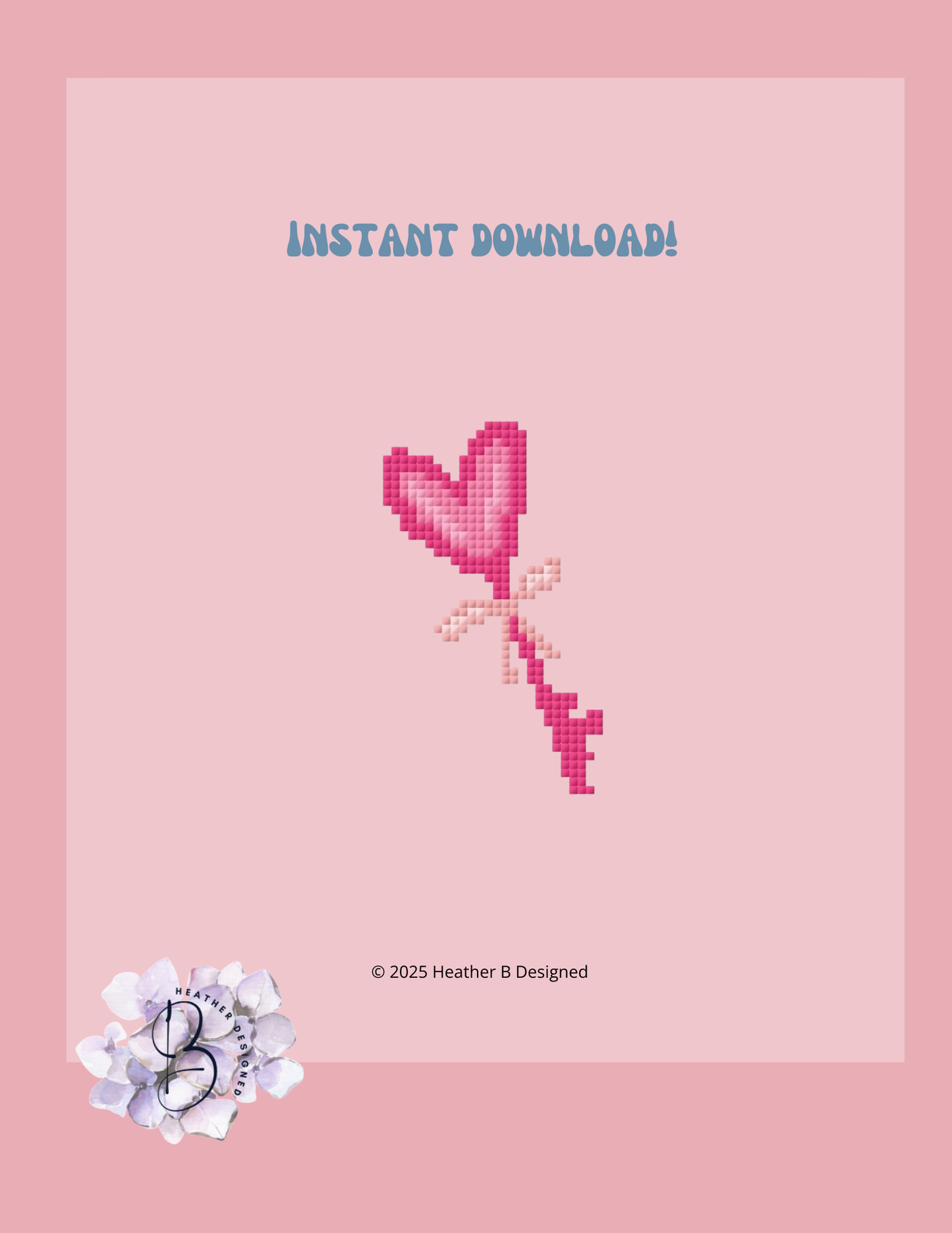 Heart Key Valentine Digital Needlepoint Chart | Digital Stitch Chart PDF for Needlepoint Canvas
