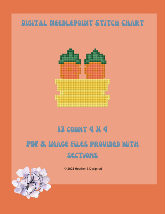 Carrots Container Digital Needlepoint Chart | Digital Stitch Chart PDF for Needlepoint Canvas