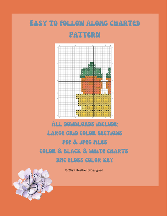 Carrots Container Digital Needlepoint Chart | Digital Stitch Chart PDF for Needlepoint Canvas