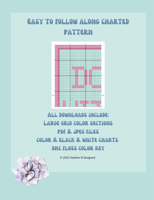 Don’t Fuck With My Kids Digital Needlepoint Chart | Digital Stitch Chart PDF for Needlepoint Canvas