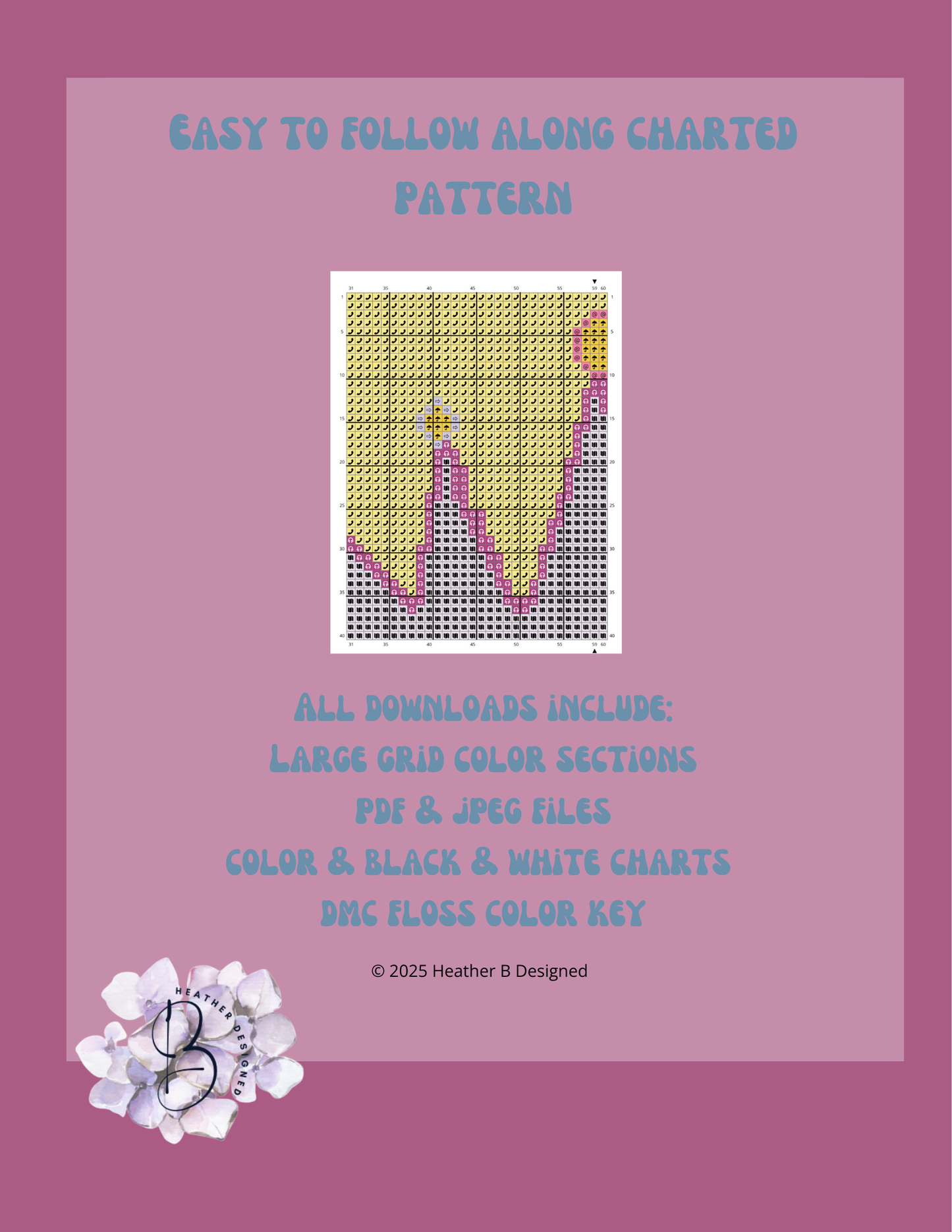 Domesticated Crown Digital Needlepoint Chart | Digital Stitch Chart PDF for Needlepoint Canvas