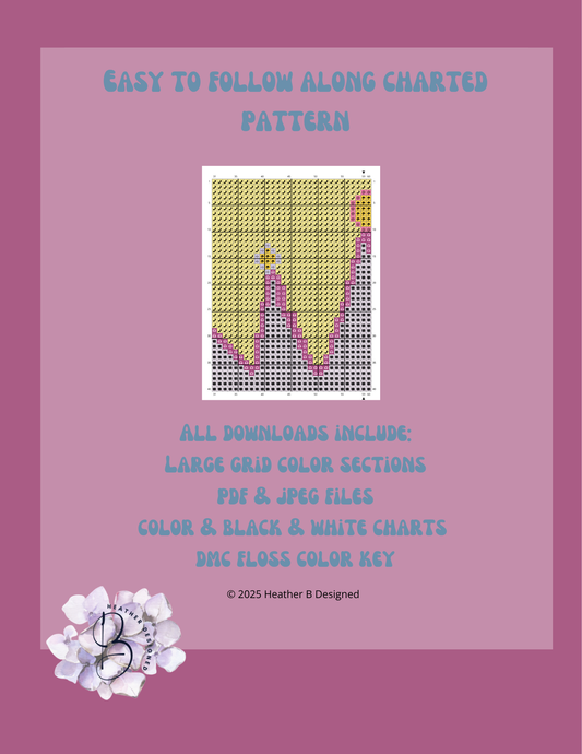 Domesticated Crown Digital Needlepoint Chart | Digital Stitch Chart PDF for Needlepoint Canvas