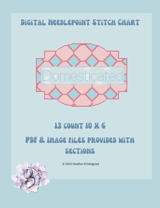 Domesticated Digital Needlepoint Chart | Digital Stitch Chart PDF for Needlepoint Canvas