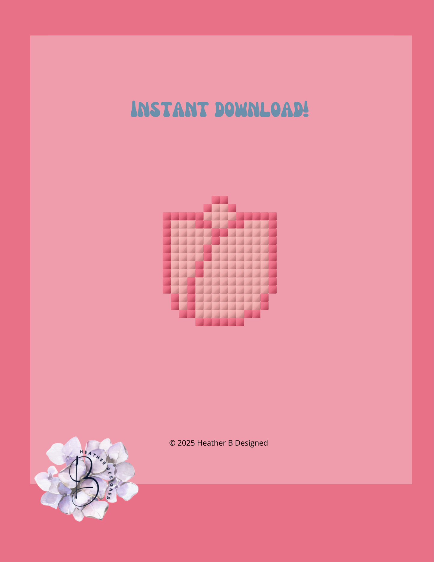 Tulip Digital Needlepoint Chart | Digital Stitch Chart PDF for Needlepoint Canvas