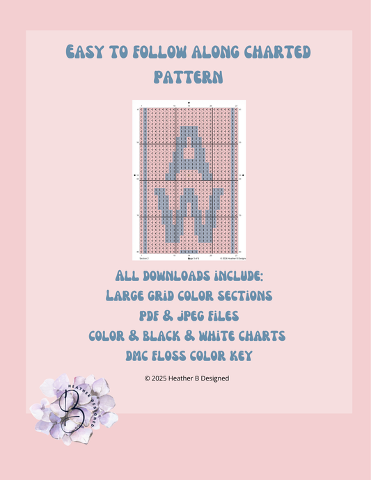 Go Away Bookmark Digital Needlepoint Chart | Digital Stitch Chart PDF for Needlepoint Canvas