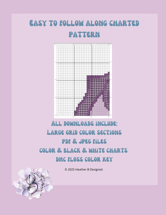 Grape Plate Digital Needlepoint Chart | Digital Stitch Chart PDF for Needlepoint Canvas