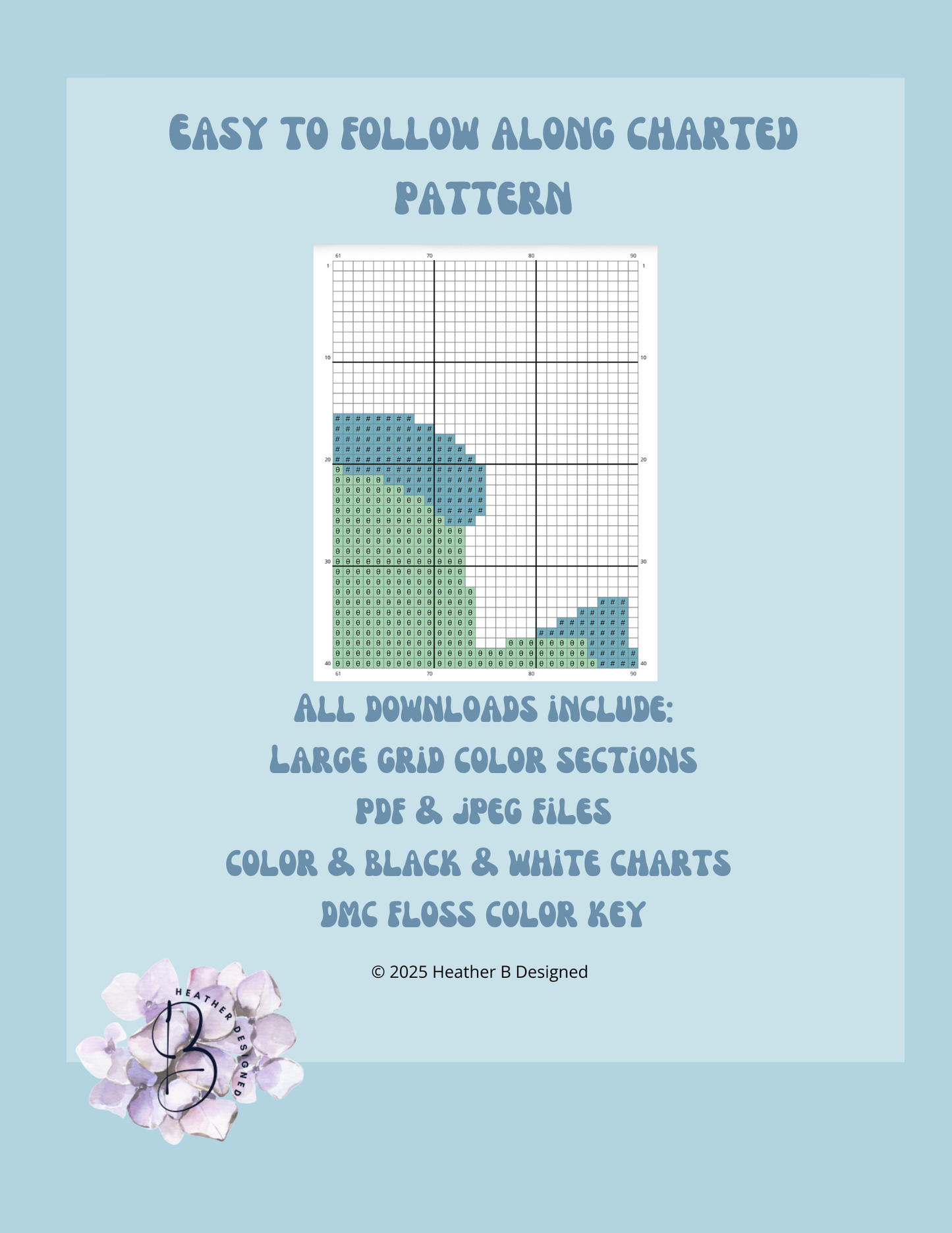 Blowfish Digital Needlepoint Chart | Digital Stitch Chart PDF for Needlepoint Canvas