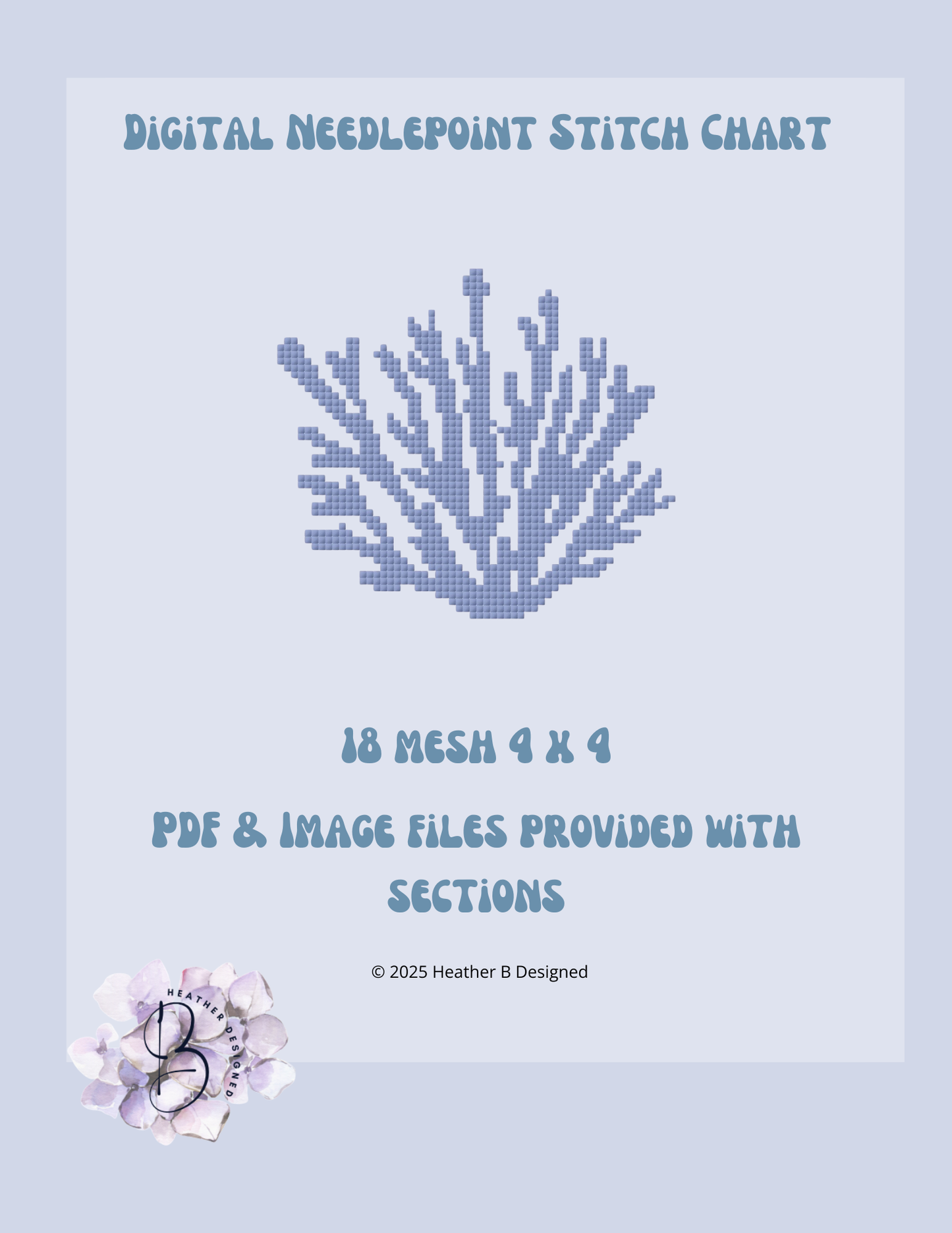 Reef Digital Needlepoint Chart | Digital Stitch Chart PDF for Needlepoint Canvas