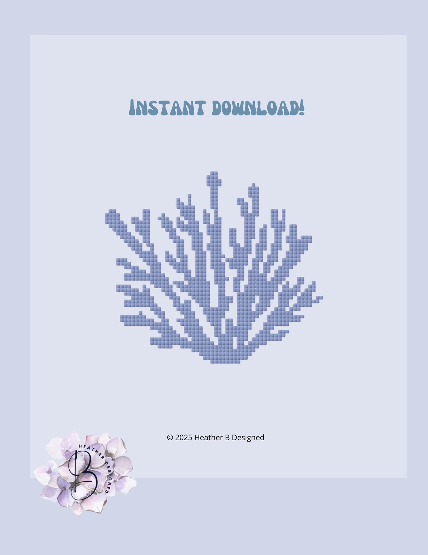 Reef Digital Needlepoint Chart | Digital Stitch Chart PDF for Needlepoint Canvas