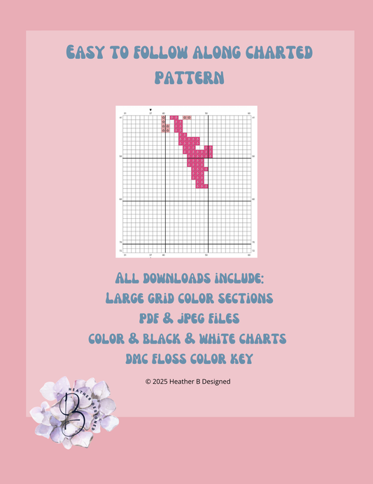 Heart Key Valentine Digital Needlepoint Chart | Digital Stitch Chart PDF for Needlepoint Canvas