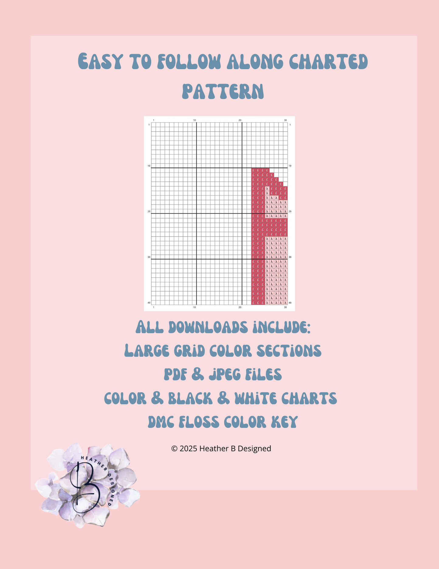 Love Seeds Valentine Digital Needlepoint Chart | Digital Stitch Chart PDF for Needlepoint Canvas