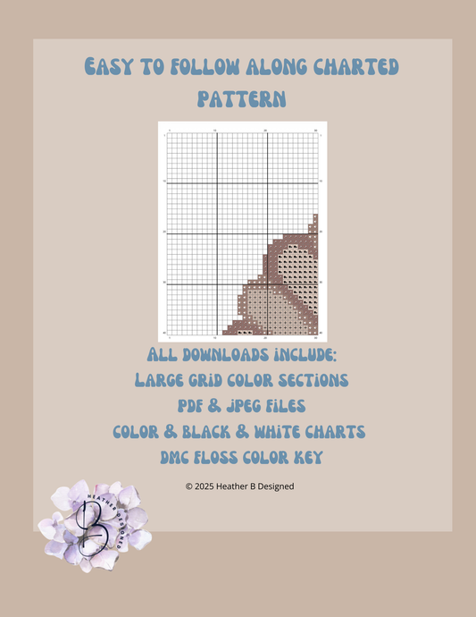 Beige Clam Digital Needlepoint Chart | Digital Stitch Chart PDF for Needlepoint Canvas