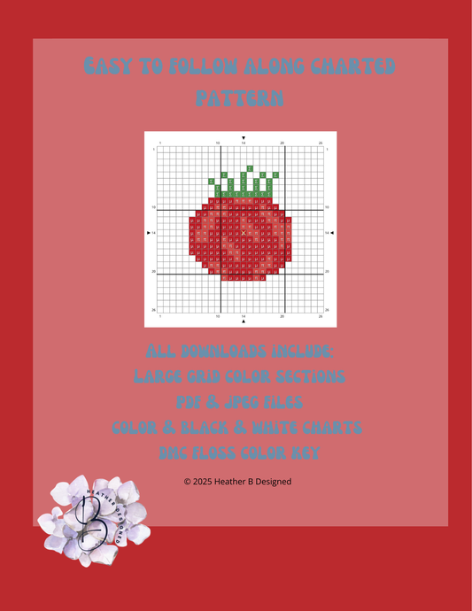 Tomato Digital Needlepoint Chart | Digital Stitch Chart PDF for Needlepoint Canvas